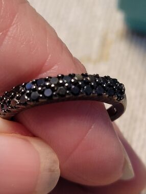 Black Pave Crystal Stacking Ring - Women Jewelry Size 7